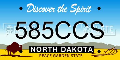 585CCS North Dakota License Plate