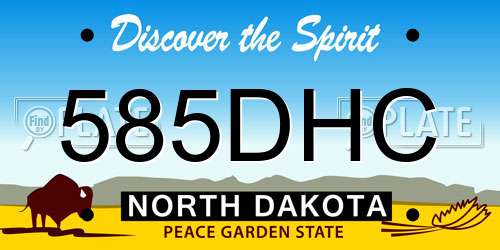 585DHC North Dakota License Plate