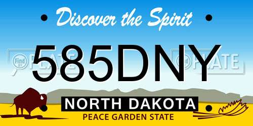 585DNY North Dakota License Plate