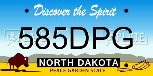 585DPG North Dakota License Plate