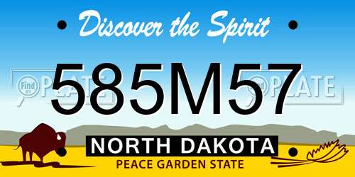 585M57 North Dakota License Plate