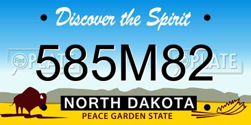 585M82 North Dakota License Plate
