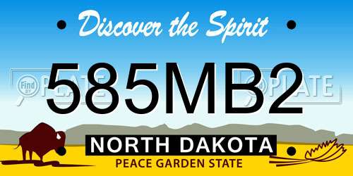 585MB2 North Dakota License Plate