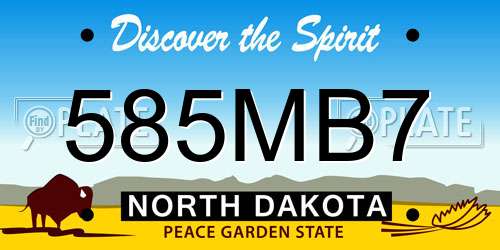 585MB7 North Dakota License Plate