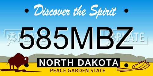 585MBZ North Dakota License Plate