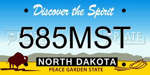 585MST North Dakota License Plate
