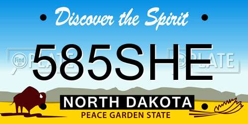 585SHE North Dakota License Plate