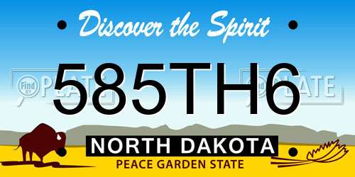 585TH6 North Dakota License Plate