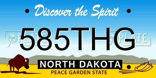585THG North Dakota License Plate