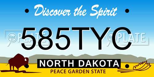 585TYC North Dakota License Plate