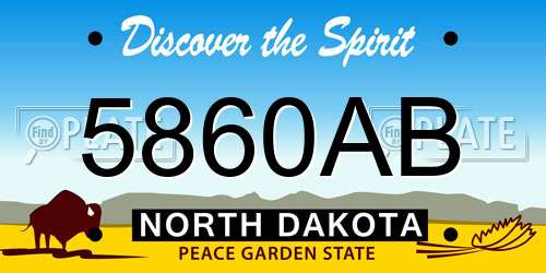 5860AB North Dakota License Plate