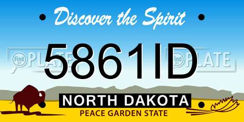 5861ID North Dakota License Plate