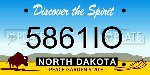 5861IO North Dakota License Plate