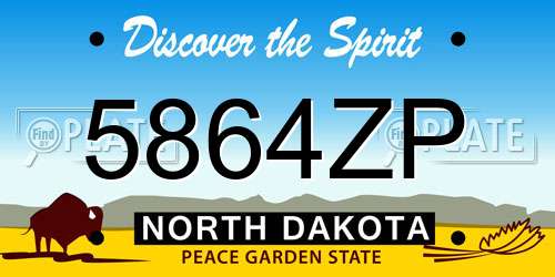 5864ZP North Dakota License Plate