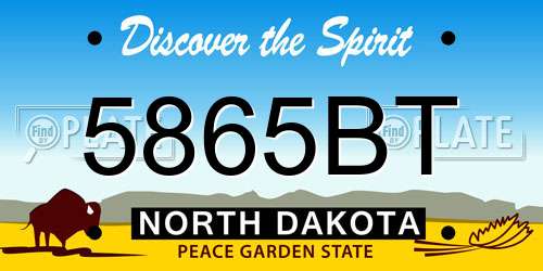 5865BT North Dakota License Plate