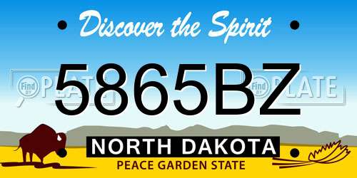 5865BZ North Dakota License Plate