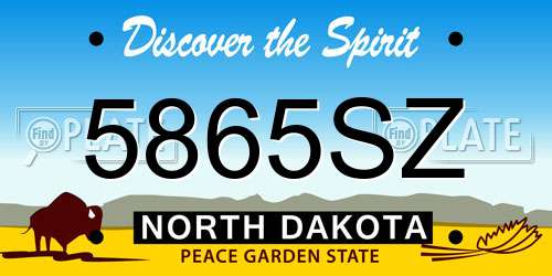 5865SZ North Dakota License Plate