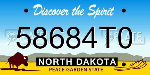 58684T0 North Dakota License Plate