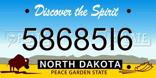 58685I6 North Dakota License Plate