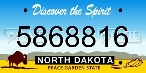 5868816 North Dakota License Plate