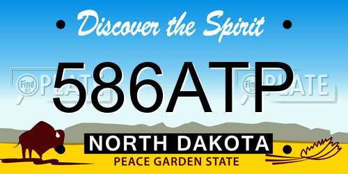 586ATP North Dakota License Plate