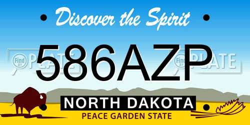 586AZP North Dakota License Plate