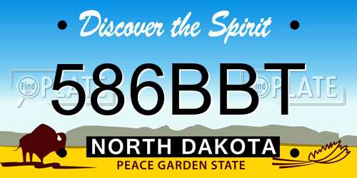 586BBT North Dakota License Plate
