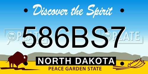 586BS7 North Dakota License Plate