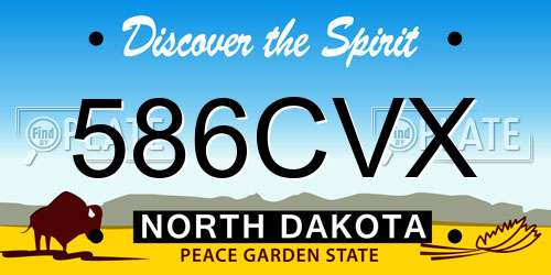 586CVX North Dakota License Plate