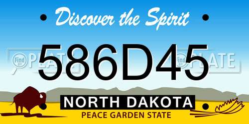 586D45 North Dakota License Plate