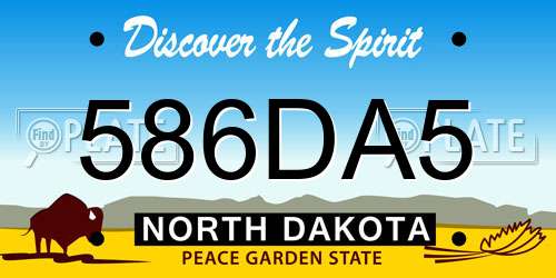 586DA5 North Dakota License Plate