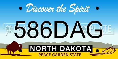 586DAG North Dakota License Plate