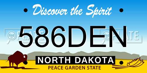 586DEN North Dakota License Plate