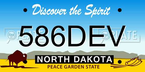 586DEV North Dakota License Plate