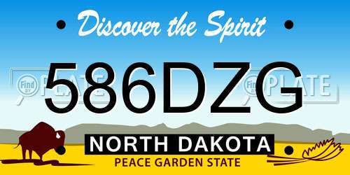 586DZG North Dakota License Plate