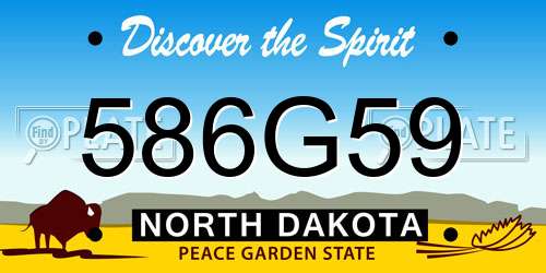 586G59 North Dakota License Plate