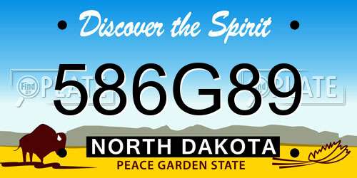 586G89 North Dakota License Plate