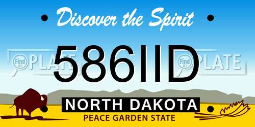 586IID North Dakota License Plate