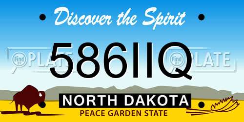 586IIQ North Dakota License Plate