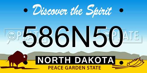 586N50 North Dakota License Plate