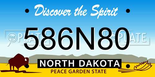 586N80 North Dakota License Plate