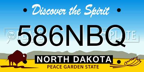 586NBQ North Dakota License Plate