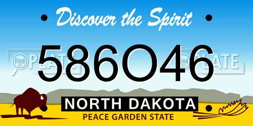 586O46 North Dakota License Plate