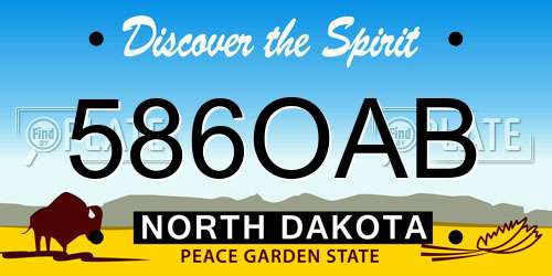 586OAB North Dakota License Plate