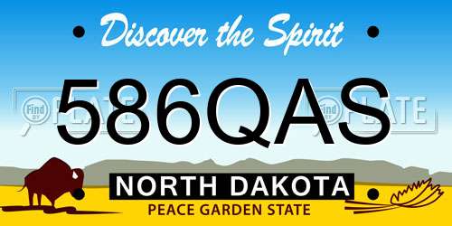 586QAS North Dakota License Plate