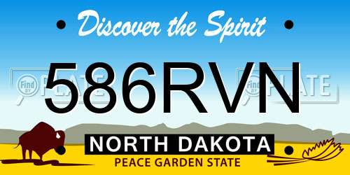 586RVN North Dakota License Plate