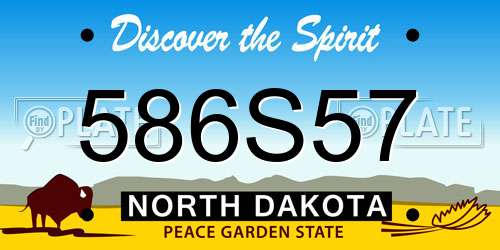 586S57 North Dakota License Plate