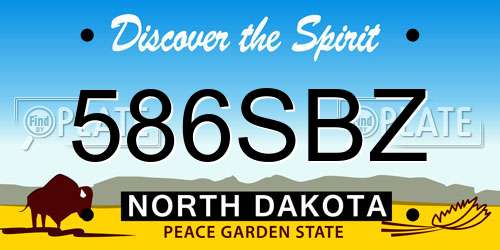 586SBZ North Dakota License Plate