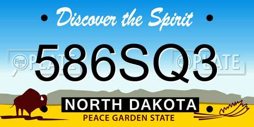 586SQ3 North Dakota License Plate