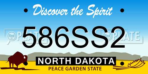 586SS2 North Dakota License Plate